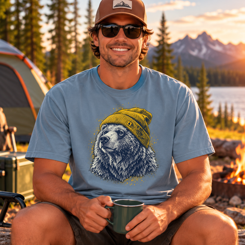 Bear Winter Beanie T-Shirt